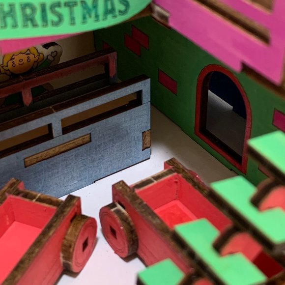 Hand Painted Wooden Santa's Workshop - Picture 13 of 16